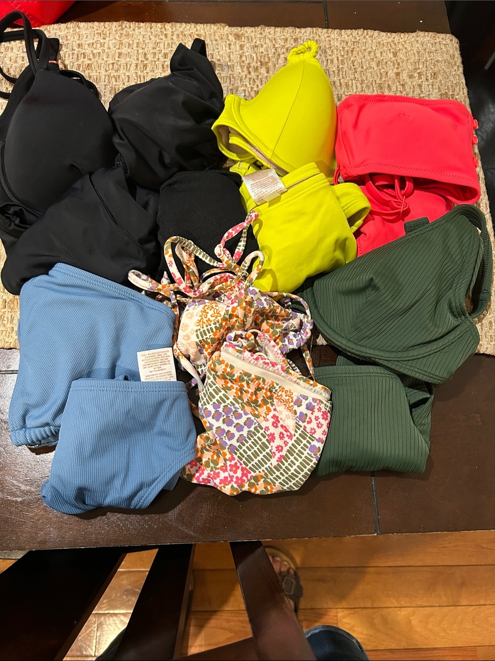 7 Mix & Match Women's Bikini Set - Black, Yellow, Coral, Blue, Green & Floral